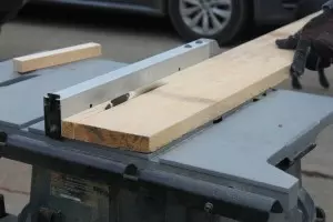 We used the table saw to quickly rip down the boards into 3/4" strips