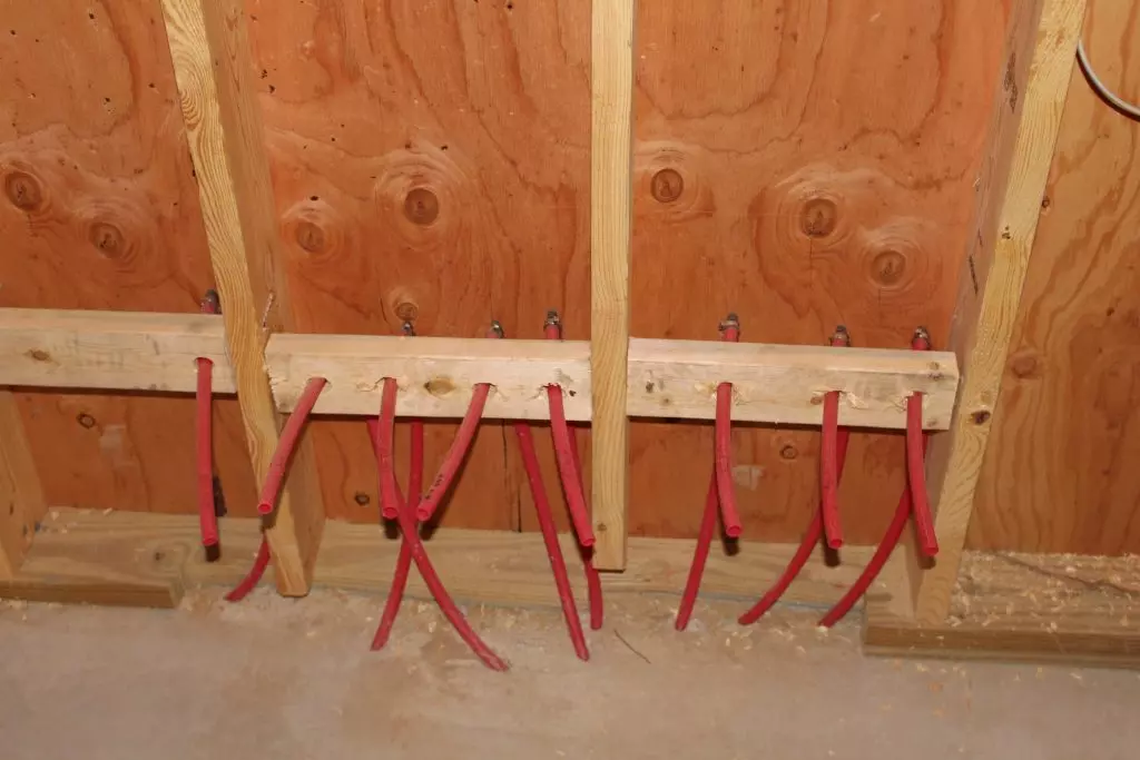 The radiant heat tubes that will heat the entire house. These will be hooked up to an on-demand water heater.