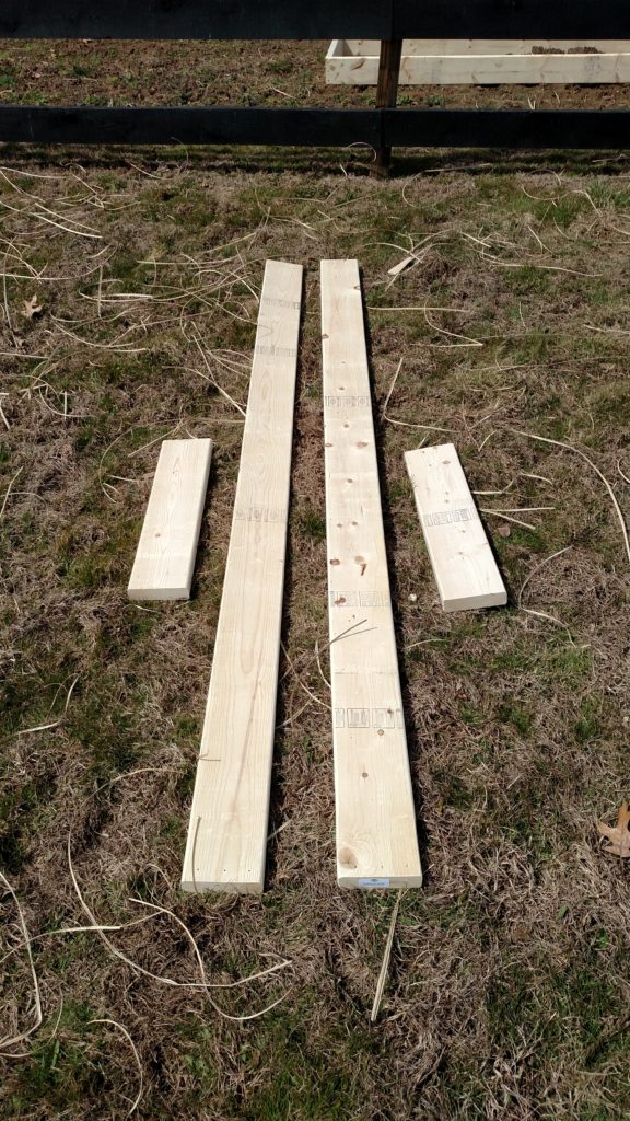 (2) 8' 2x6 boards and a (2) 24" ends can make for a simple and attractive raised bed planting area.