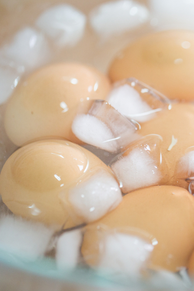 eggs in ice water bath 