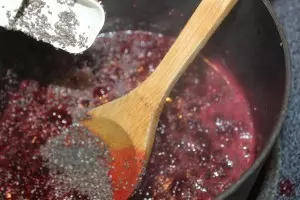Adding chia seeds will thicken the jam
