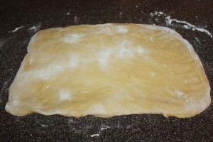 Roll out dough into a large rectangle 