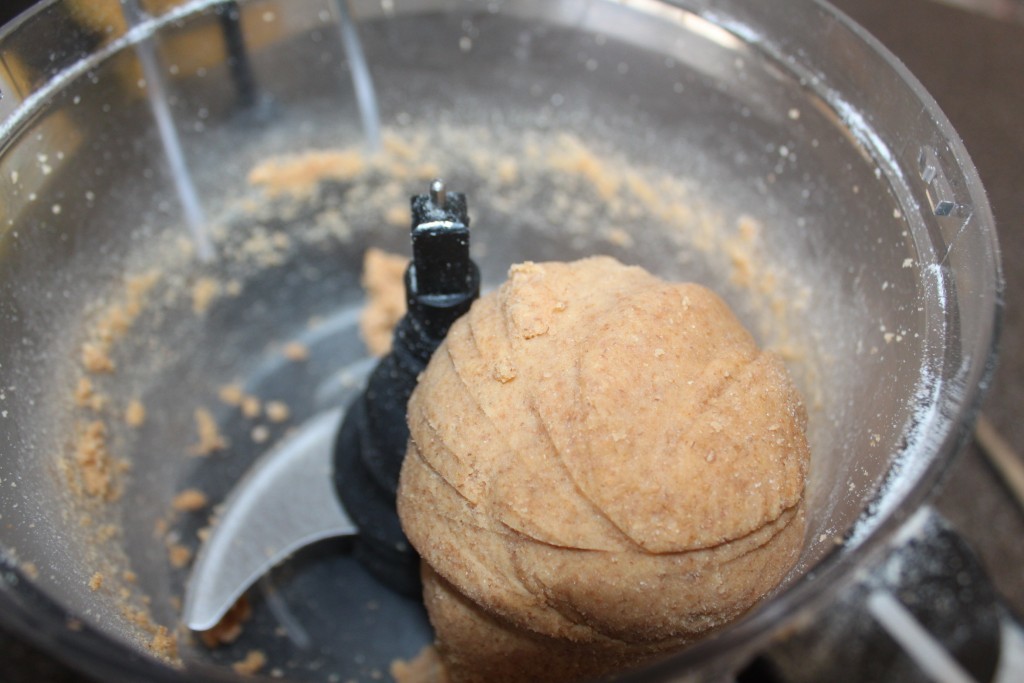 After a few minutes the ingredients will form a dough ball. 