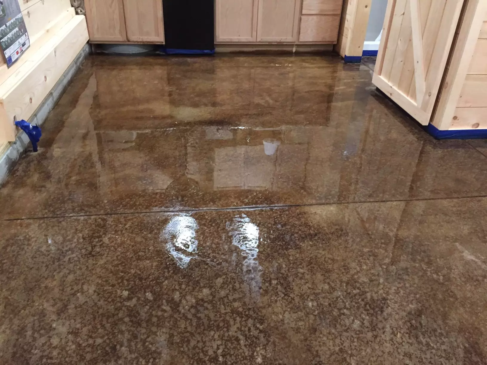 Acid Staining Our Concrete Floors - An Expensive Look At Little Cost!