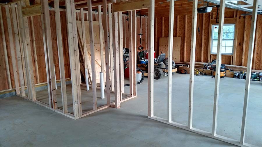 Finished Garage On A Shoestring Budget, Garage Partition Wall Cost Per Square Foot