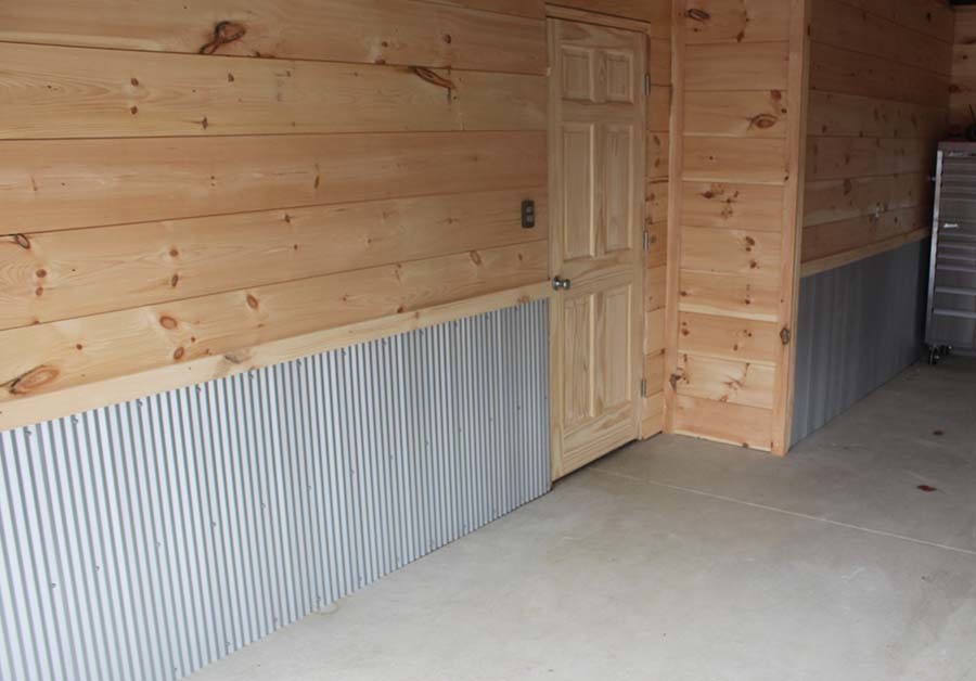 Finished Garage On A Shoestring Budget, How To Install Corrugated Metal Half Wall