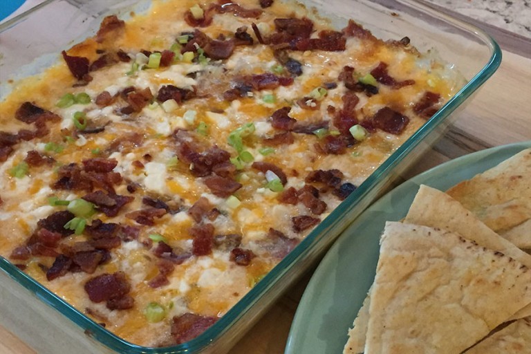 three cheese bacon dip