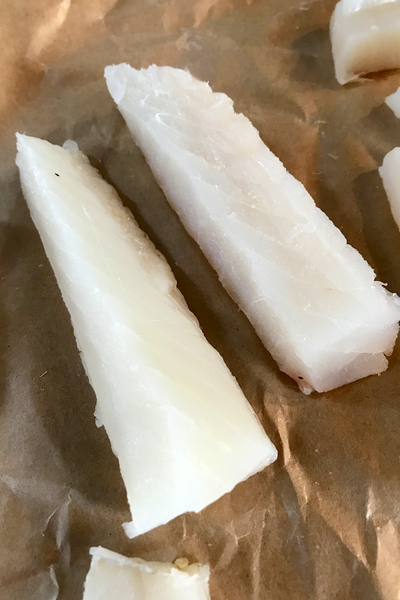 cod cut in pieces