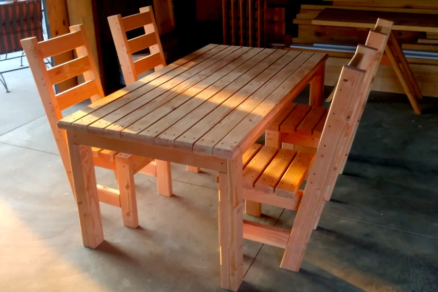 2x4 Diy Patio Table And Chair Set, Simple Patio Table Build