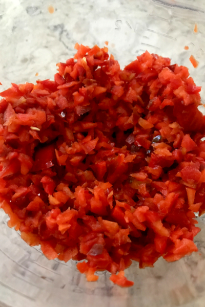 diced red peppers