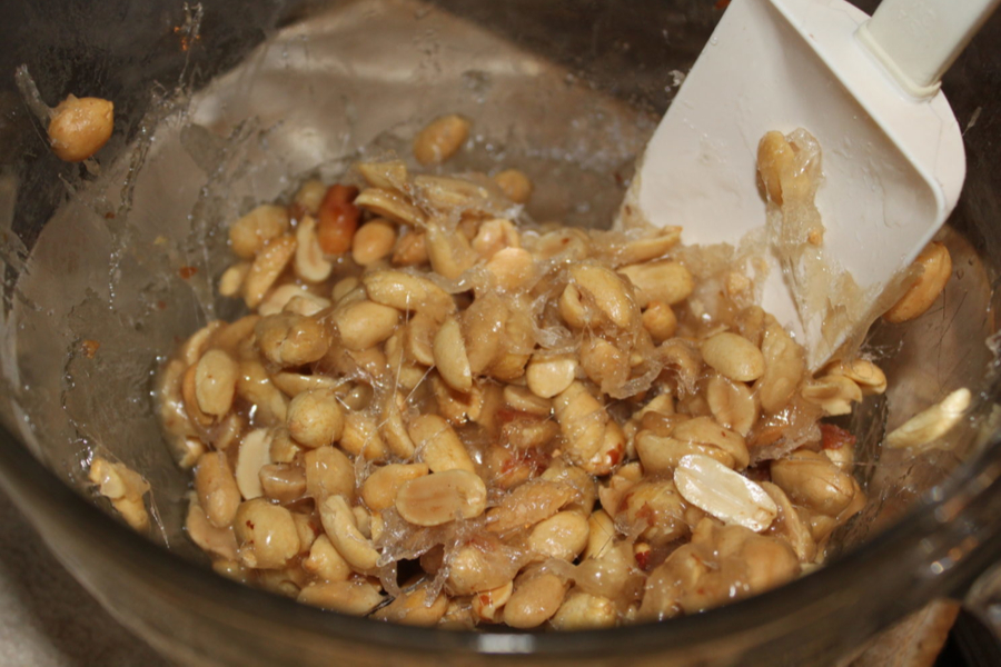 mixing peanuts 
