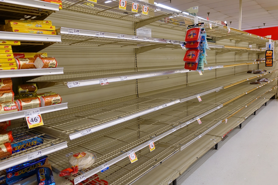 empty bread shelves