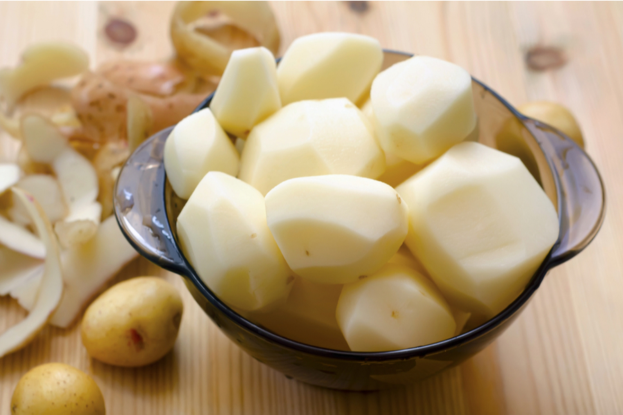 peeled potatoes 
