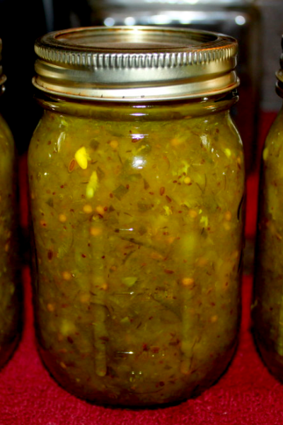 jar of zucchini relish 