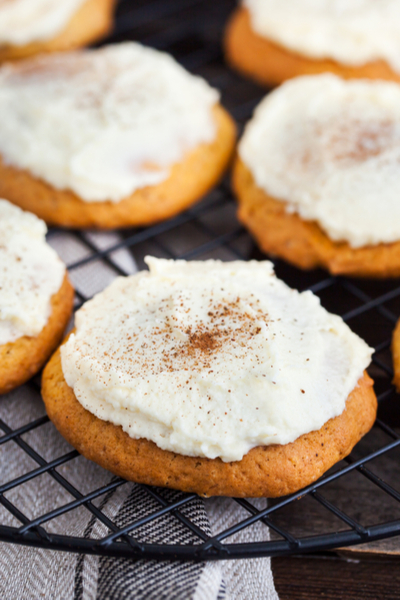 pumpkin cookies with cream cheese icing 