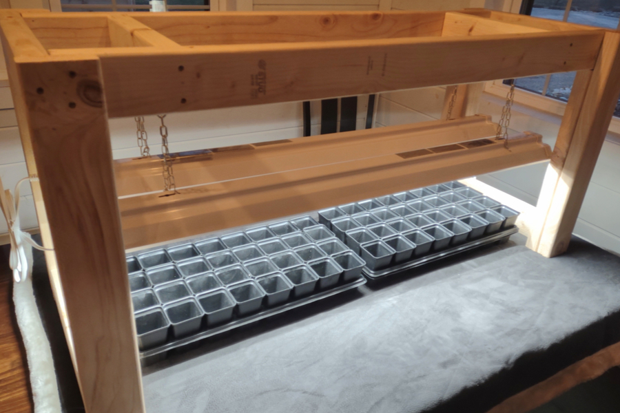 diy table top seed starting stand
