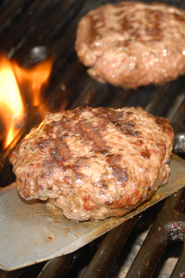 grilling hamburger