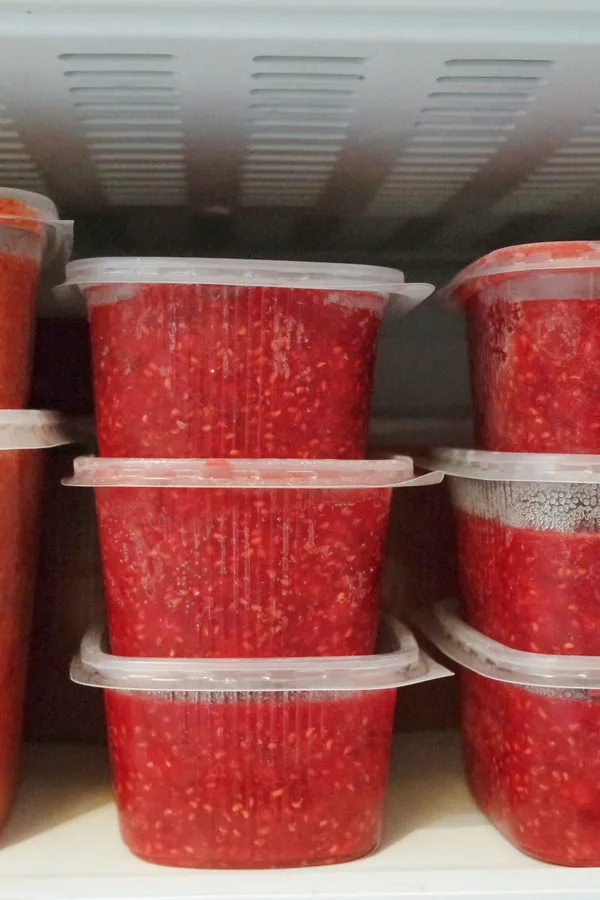 strawberry jam in freezer