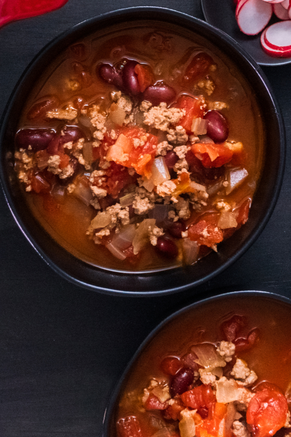bowl of turkey chili 