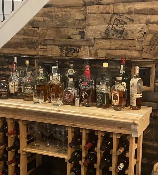 whiskey barrel wall