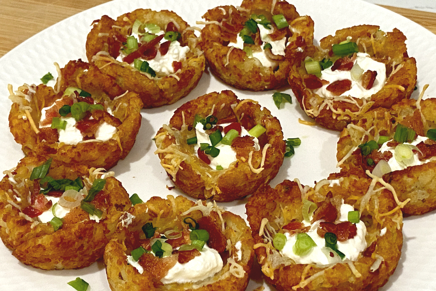 loaded tater tot cups