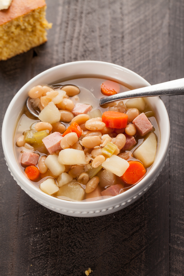 bowl of ham and bean soup