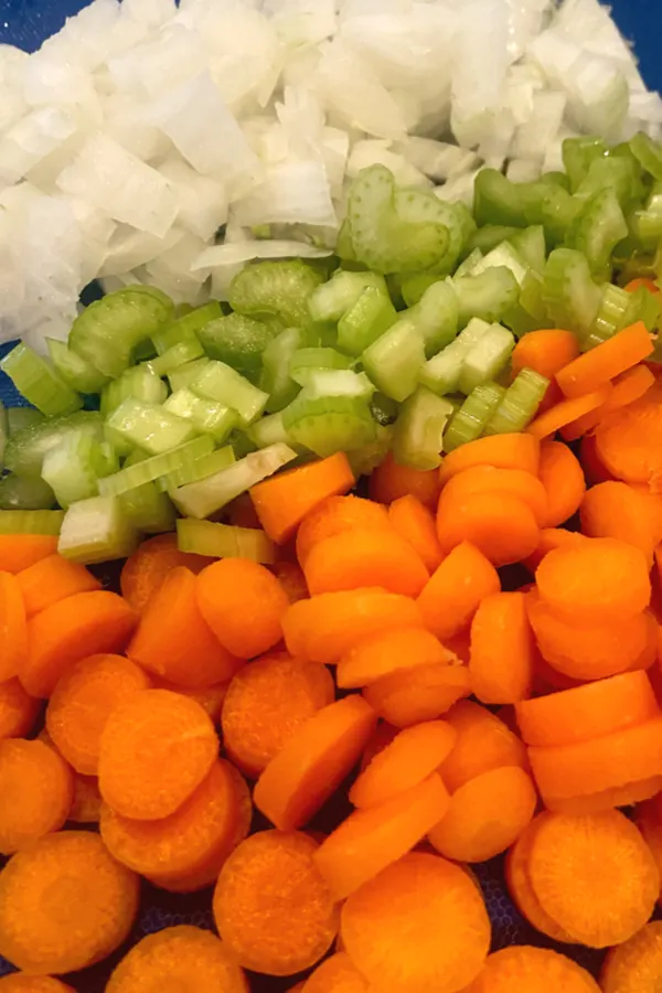 carrots, celery and onion