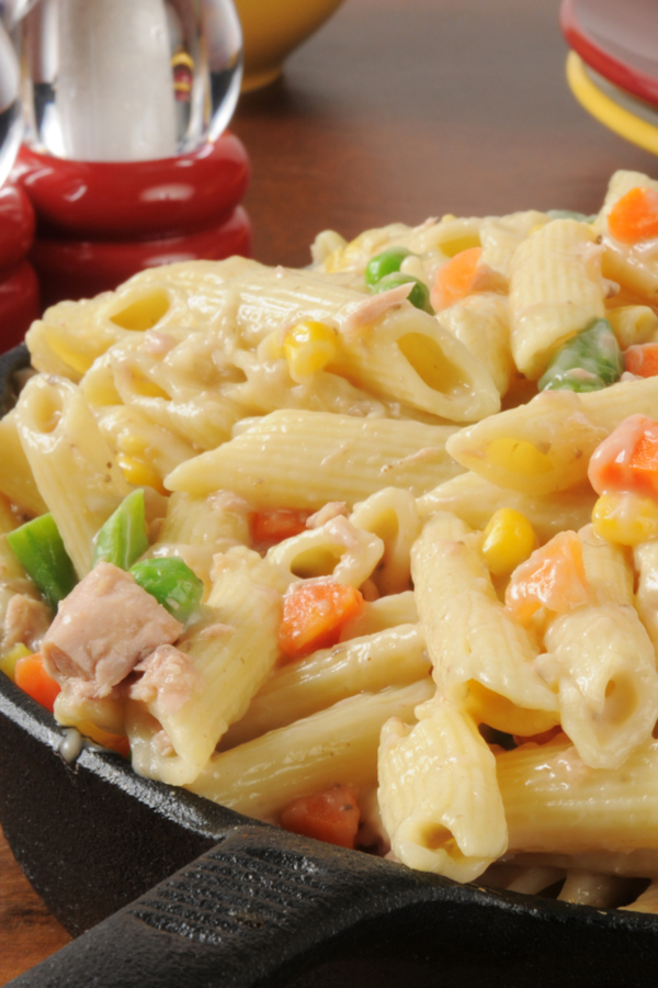 mixed vegetables and penne