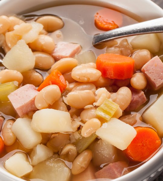featured crock pot ham and bean soup