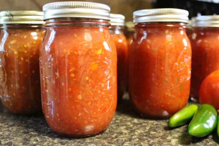 mild salsa in mason jars