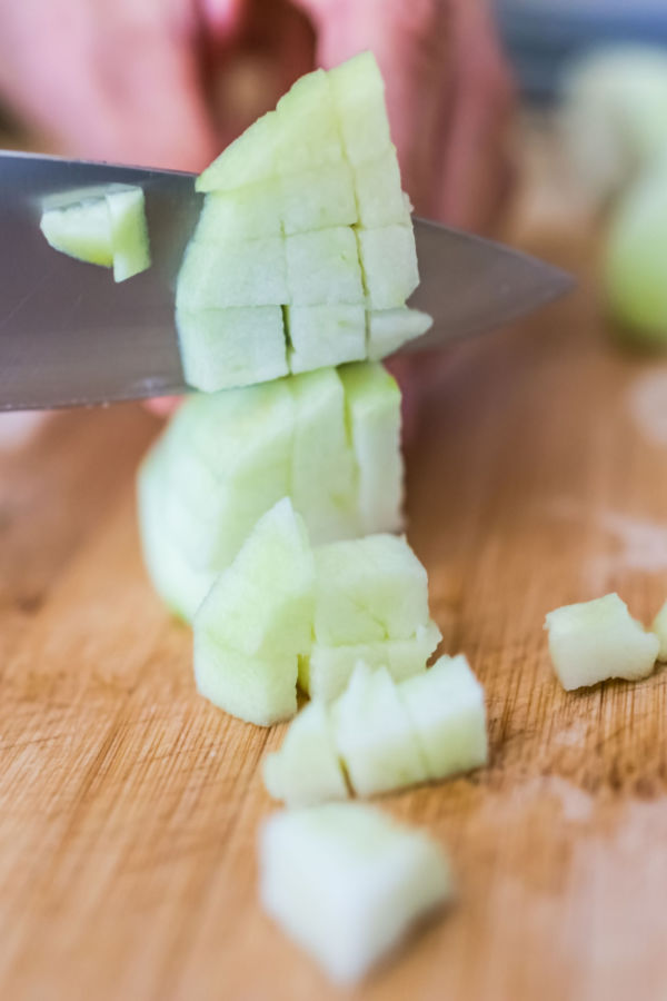 peel and diced Granny Smith apples