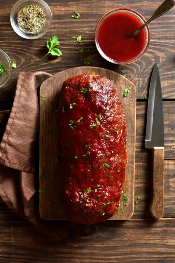 meatloaf resting on cutting board