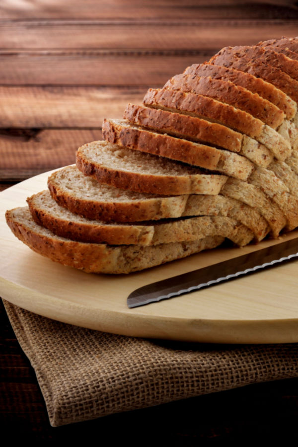 sliced homemade wheat bread