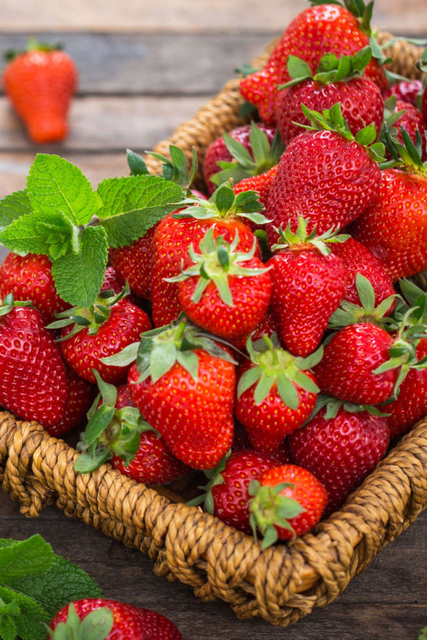 fresh picked strawberries 