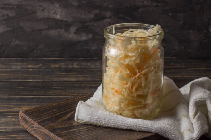 homemade sauerkraut in mason jar
