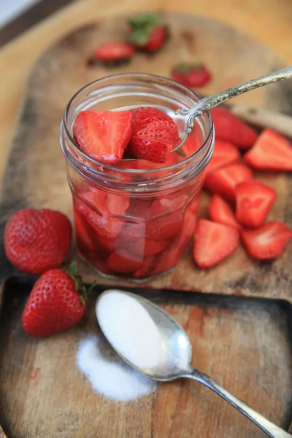 macertaed strawberries