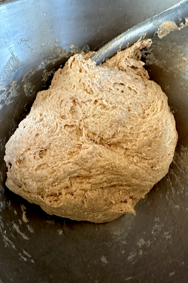 wheat bread dough kneading