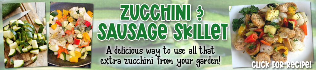 Zucchini and sausage skillet banner ad