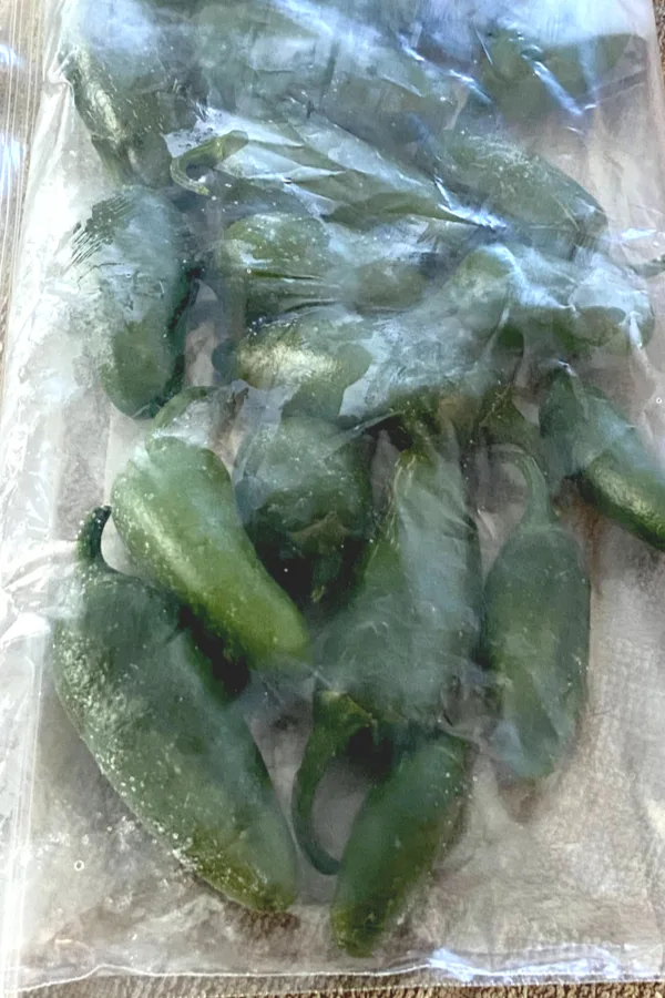 whole jalapeños in a plastic bag