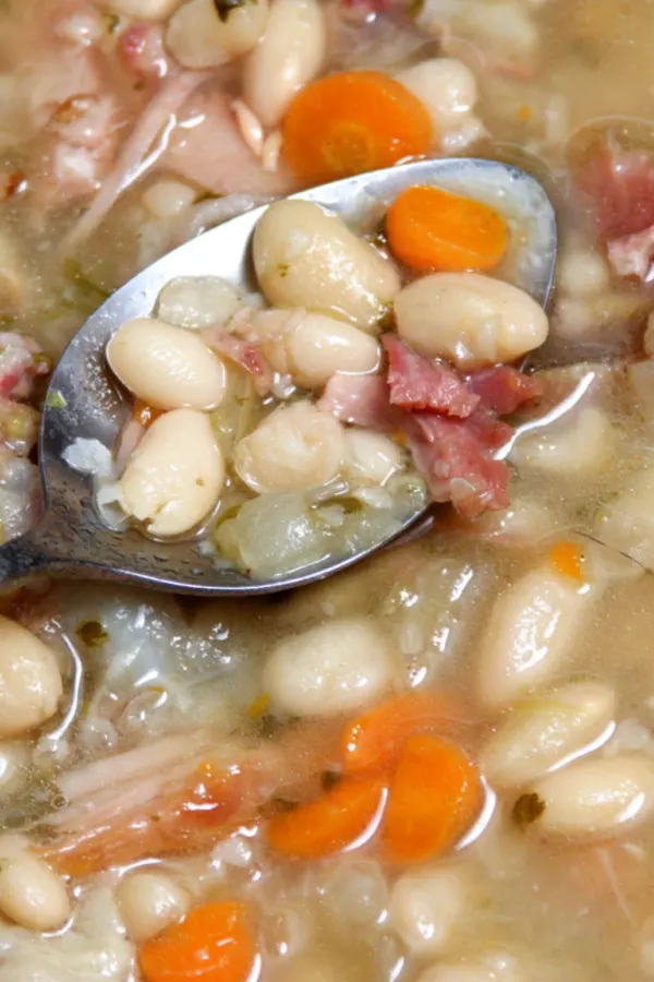white beans carrots in soup