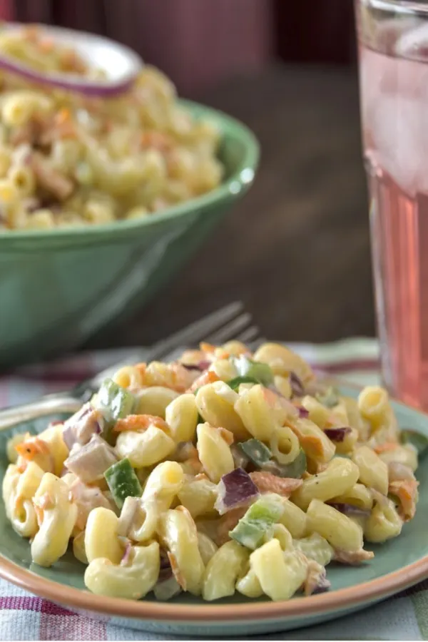 plate of Grandma's macaroni salad