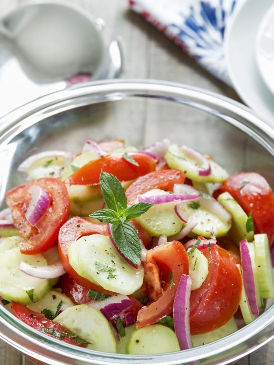 cucumber onion tomato salad