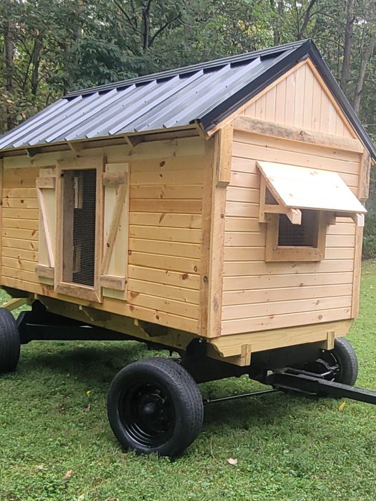 mobile chicken coop from hay wagon