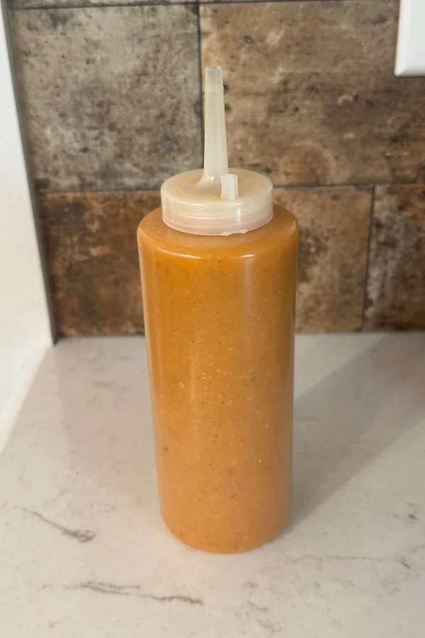squeeze bottle with hot sauce