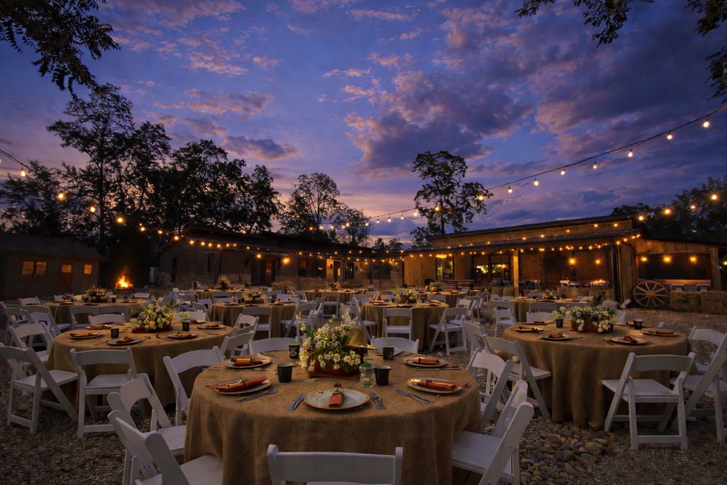 Cowboy dinner in the couryard