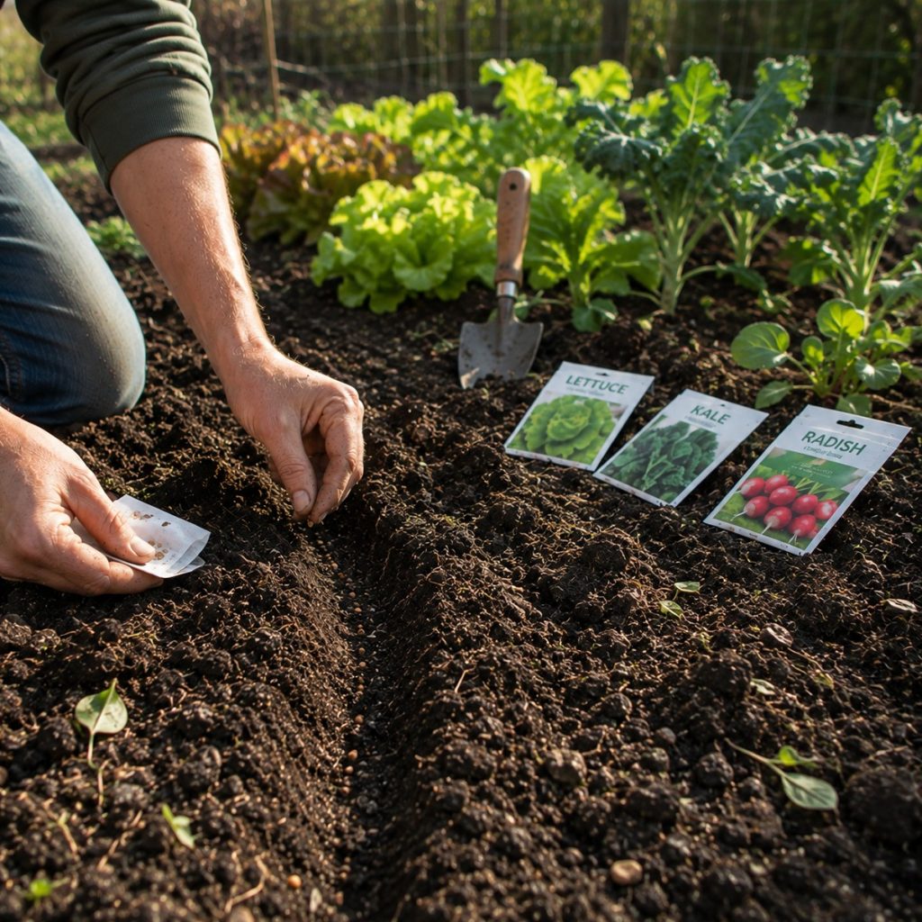 plant vegetable seeds in August