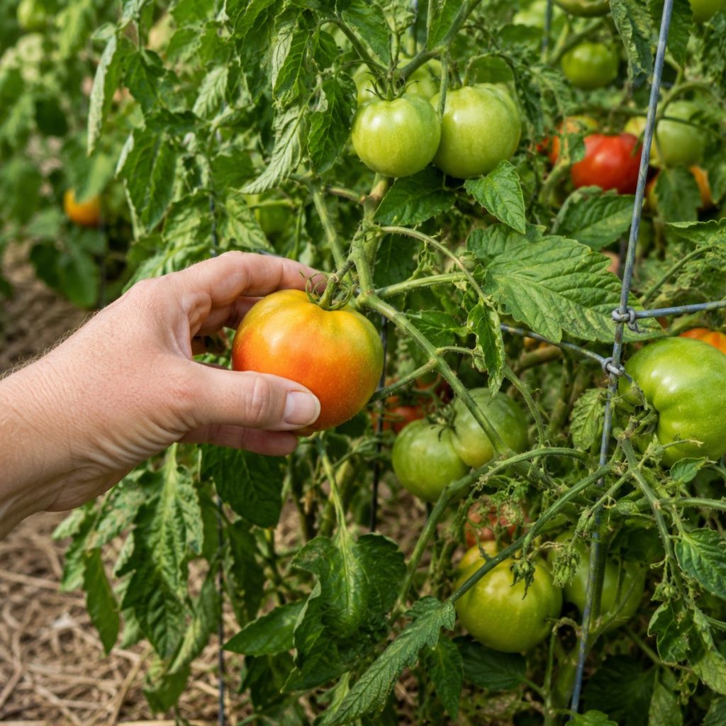 tomato plants in late summer