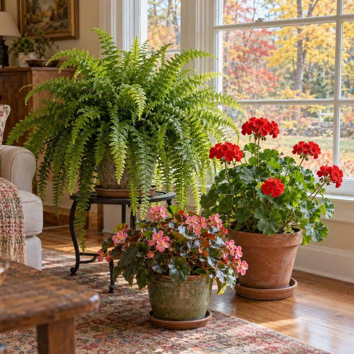 bring plants indoors to save in October