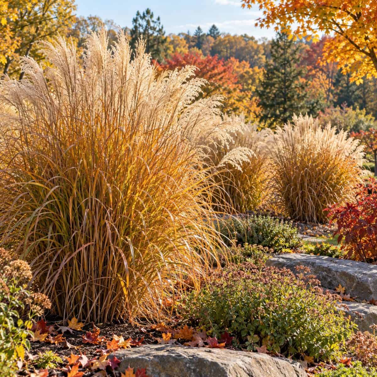 ornamental grass in late October