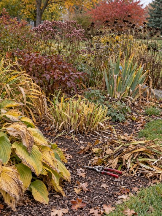 cut back perennials in October